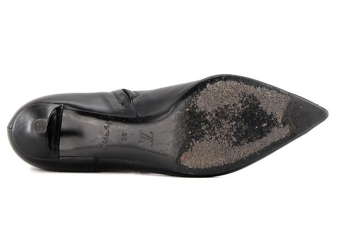 LOUIS VUITTON - Louis Vuitton Absatzstiefeletten aus glattem schwarzem Leder (T38) - Ansicht 4