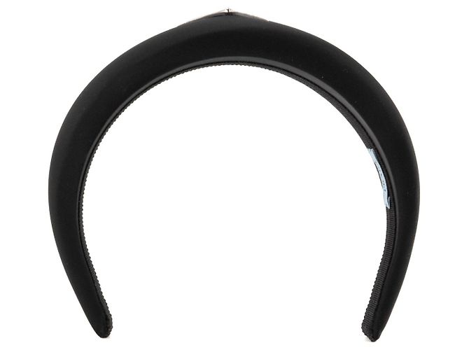 Etiquette PRADA - Fascia per capelli con logo Prada in Re-nylon nero (TU) - vista 4
