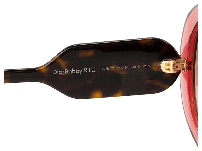 Autre Marque DIOR - Occhiali da sole DiorBobby R1U Dior in acetato rosa e tartarugato marrone - vista 5