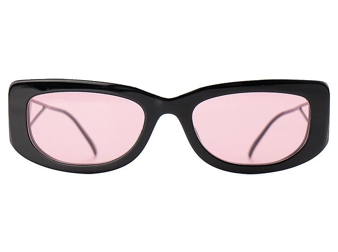 PRADA - Occhiali da sole PR 14YS Logo Prada in acetato e metallo nero e rosa - vista 2