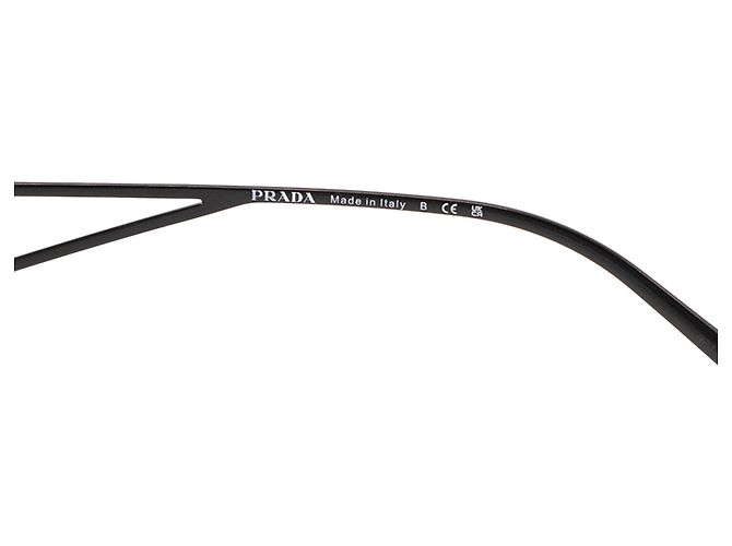 PRADA - Occhiali da sole PR 14YS Logo Prada in acetato e metallo nero e rosa - vista 6
