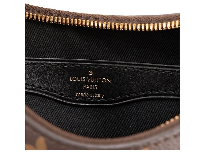 LOUIS VUITTON - Borsa a tracolla Louis Vuitton Boulogne PM in canvas monogram e pelle nera Marrone - vista 8