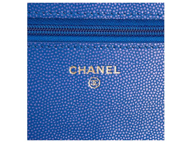 CHANEL - Borsa a tracolla Wallet On Chain Classic/Timeless Chanel in pelle caviar blu iridescente - vista 8