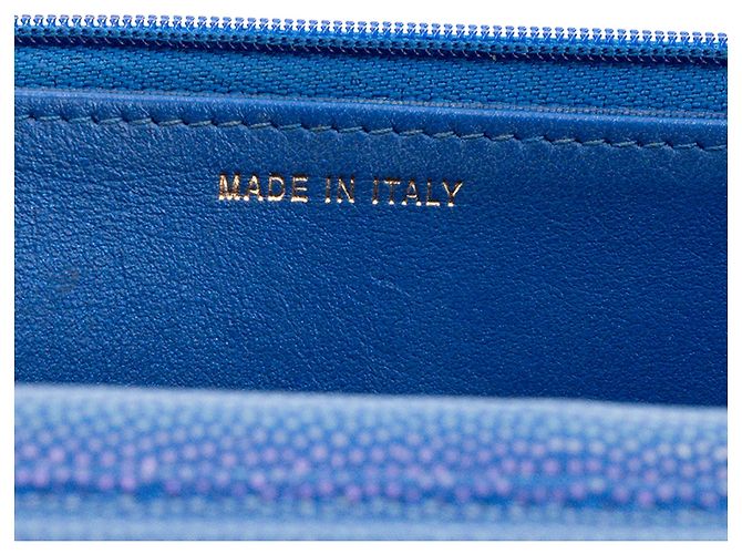 CHANEL - Borsa a tracolla Wallet On Chain Classic/Timeless Chanel in pelle caviar blu iridescente - vista 9