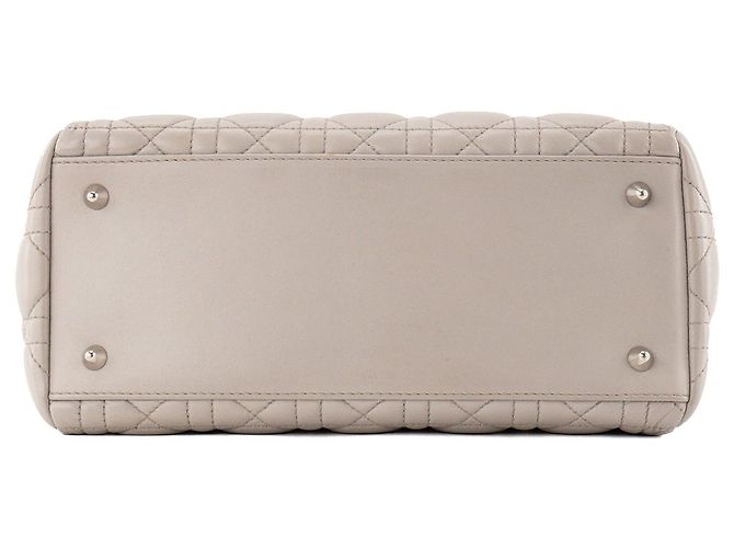 Autre Marque DIOR - borsa a mano Lady Dior medium in pelle cannage grigia Grigio - vista 4
