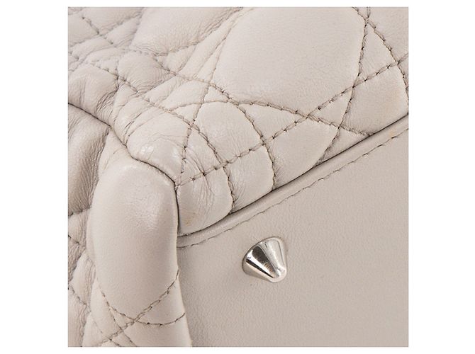 Autre Marque DIOR - borsa a mano Lady Dior medium in pelle cannage grigia Grigio - vista 8