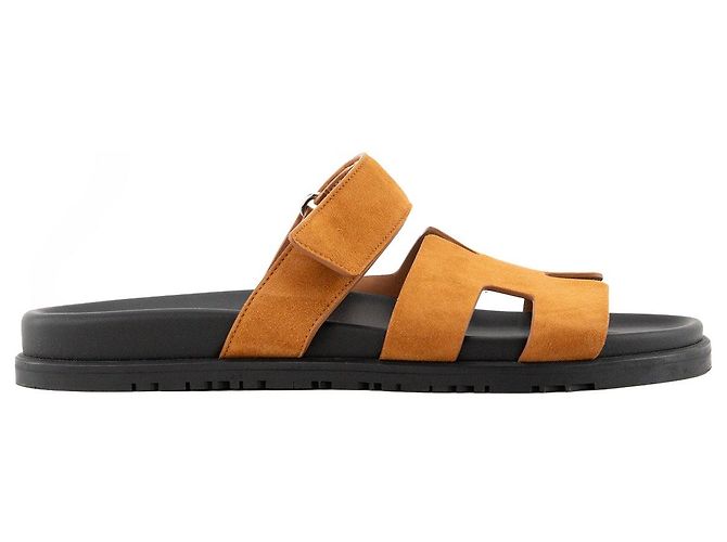HERMÈS - Sandali Hermès Chypre in camoscio marrone (T41) - vista 2