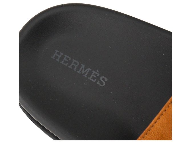 HERMÈS - Sandali Hermès Chypre in camoscio marrone (T41) - vista 6
