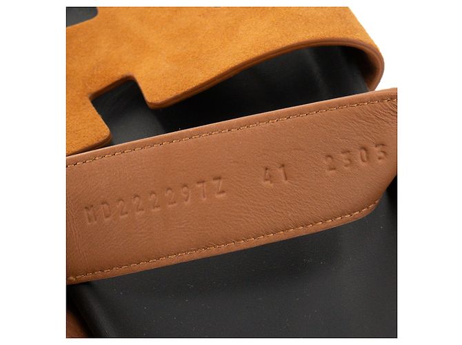 HERMÈS - Sandali Hermès Chypre in camoscio marrone (T41) - vista 7