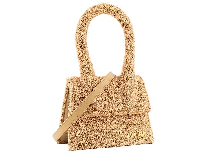 JACQUEMUS - Borsa a tracolla Chiquito Moyen Jacquemus in rafia beige - vista 2