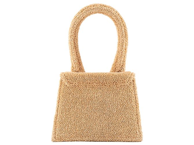 JACQUEMUS - Borsa a tracolla Chiquito Moyen Jacquemus in rafia beige - vista 3