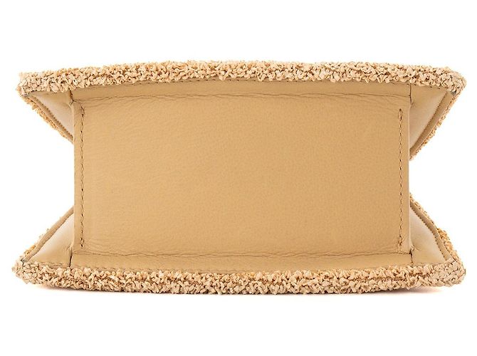 JACQUEMUS - Borsa a tracolla Chiquito Moyen Jacquemus in rafia beige - vista 4