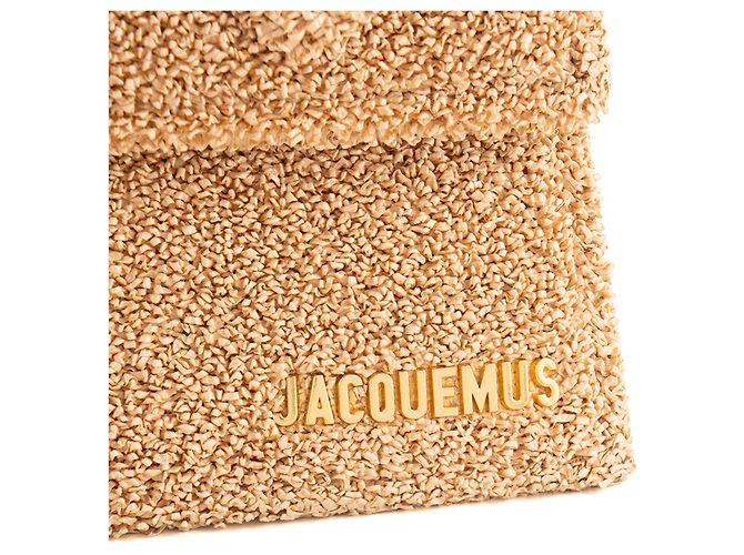 JACQUEMUS - Borsa a tracolla Chiquito Moyen Jacquemus in rafia beige - vista 5