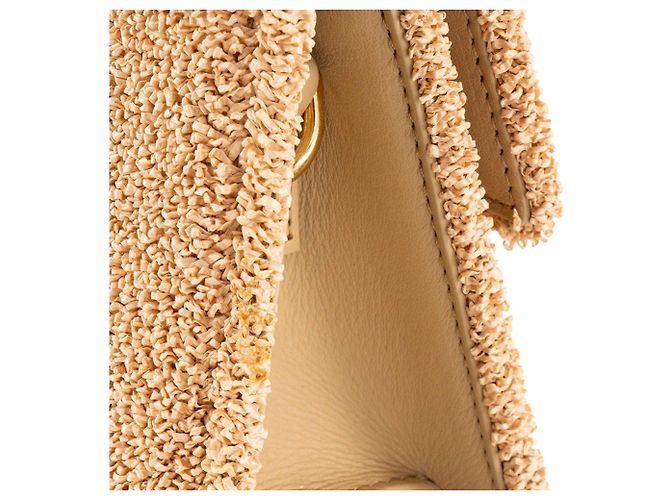 JACQUEMUS - Borsa a tracolla Chiquito Moyen Jacquemus in rafia beige - vista 6