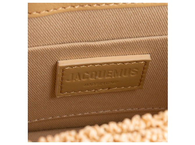 JACQUEMUS - Borsa a tracolla Chiquito Moyen Jacquemus in rafia beige - vista 7