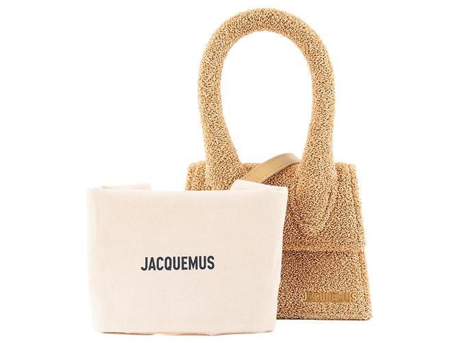JACQUEMUS - Borsa a tracolla Chiquito Moyen Jacquemus in rafia beige - vista 9