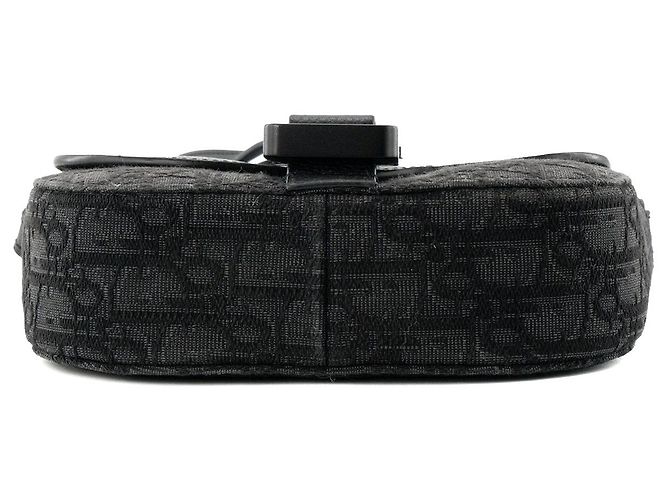 DIOR - Bolsa de ombro Messenger Saddle Dior em tela jacquard Dior Oblique e couro grão preto - vista 4