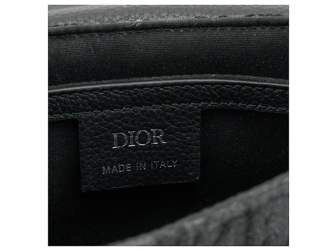 DIOR - Bolsa de ombro Messenger Saddle Dior em tela jacquard Dior Oblique e couro grão preto - vista 5