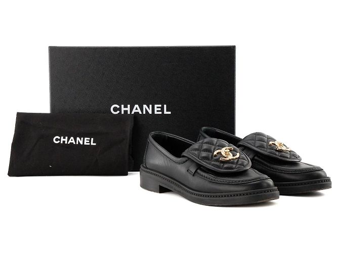CHANEL - Mocassini Chanel in pelle liscia nera (T36) Nero - vista 7