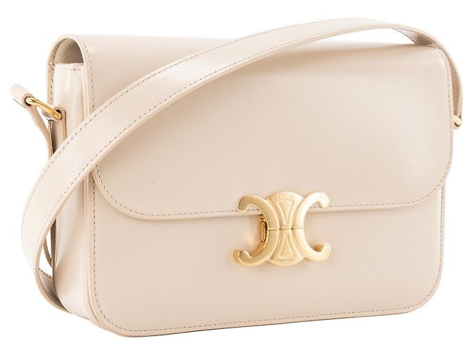 Céline CELINE - Bolsa de ombro Triomphe Celine em couro liso bege - vista 2