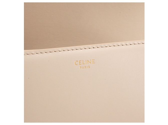 Céline CELINE - Bolsa de ombro Triomphe Celine em couro liso bege - vista 5