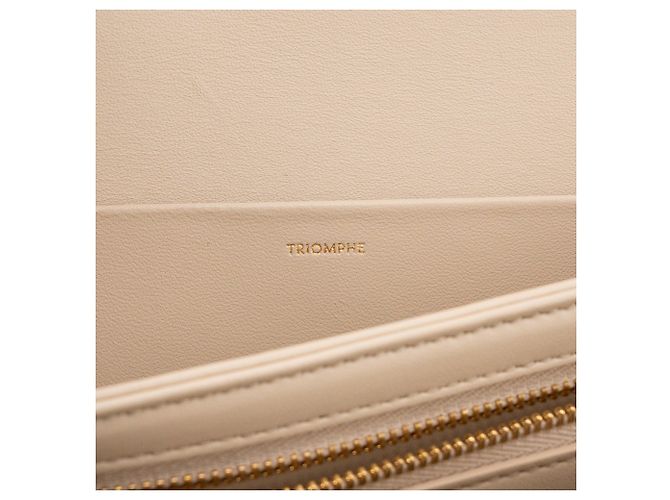 Céline CELINE - Bolsa de ombro Triomphe Celine em couro liso bege - vista 6