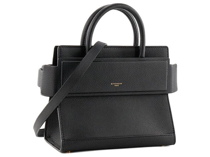 GIVENCHY - Sac à main Horizon Mini Givenchy en cuir noir - vue 2