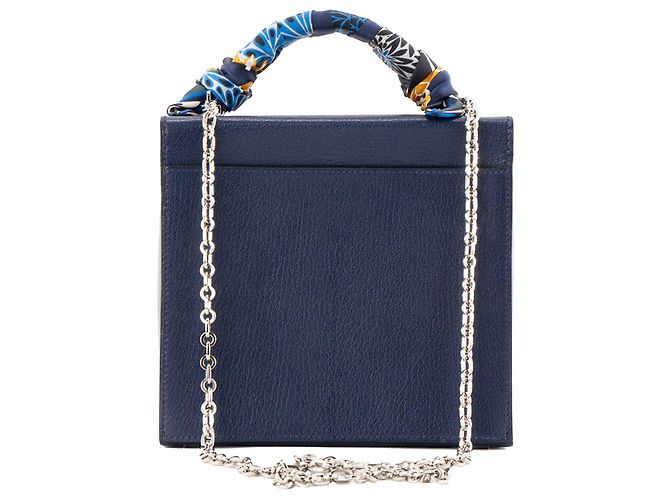 HERMÈS - Borsa a tracolla Hermès Cinhetic in pelle di capra mysore bleu brighton Blu - vista 3