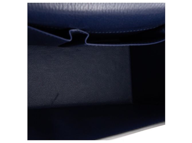 HERMÈS - Borsa a tracolla Hermès Cinhetic in pelle di capra mysore bleu brighton Blu - vista 6