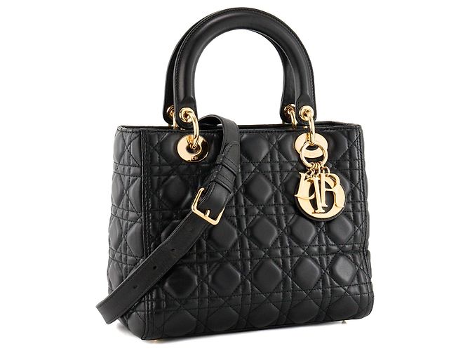 Autre Marque DIOR - Borsa a mano Lady Dior Medium in pelle cannage nera Nero - vista 2