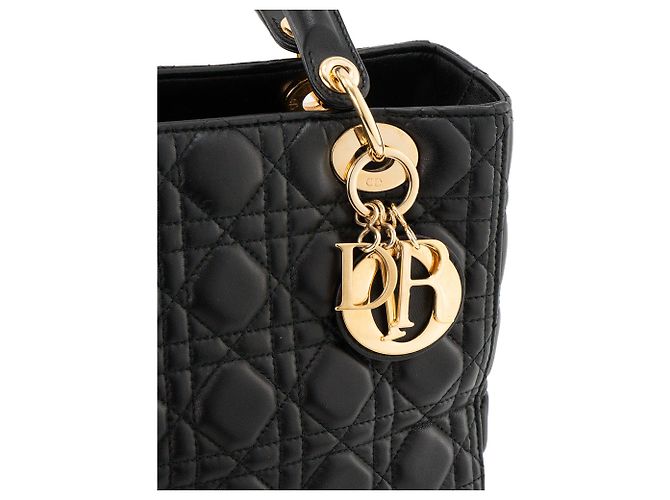 Autre Marque DIOR - Borsa a mano Lady Dior Medium in pelle cannage nera Nero - vista 5
