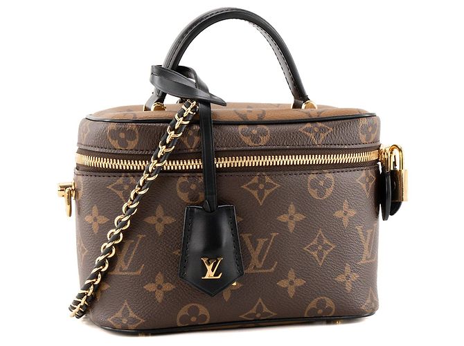 LOUIS VUITTON - Sac à bandoulière Vanity PM Louis Vuitton en toile enduite monogrammée reverse Marron - vue 2