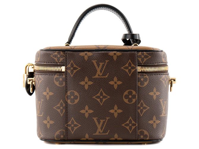 LOUIS VUITTON - Sac à bandoulière Vanity PM Louis Vuitton en toile enduite monogrammée reverse Marron - vue 3