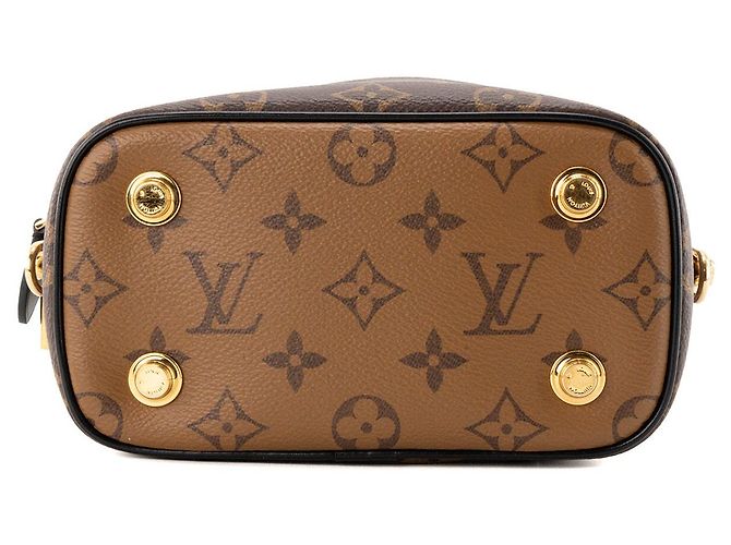 LOUIS VUITTON - Sac à bandoulière Vanity PM Louis Vuitton en toile enduite monogrammée reverse Marron - vue 4