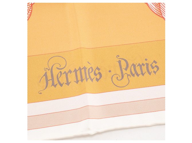 HERMÈS - Carré 90 Double Face Sella Cavalleria Hermès in seta rosa e arancione Multicolore - vista 3