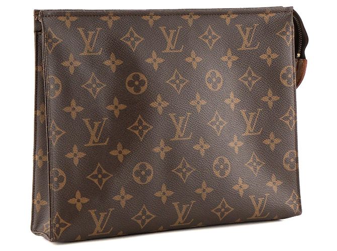 LOUIS VUITTON - Louis Vuitton Pochette 26 in tela rivestita monogram marrone - vista 2