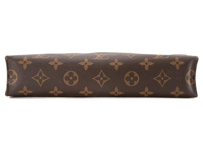 LOUIS VUITTON - Louis Vuitton Pochette 26 in tela rivestita monogram marrone - vista 4
