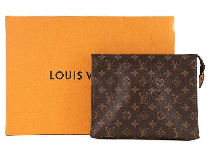 LOUIS VUITTON - Louis Vuitton Pochette 26 in tela rivestita monogram marrone - vista 8