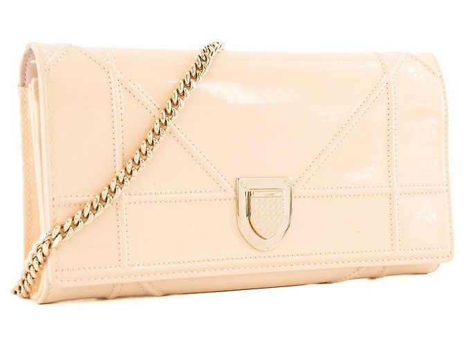 Autre Marque DIOR - Borsa a tracolla Wallet On Chain Diorama Dior in pelle laccata beige - vista 2