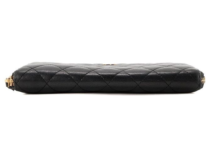 CHANEL - Portafoglio lungo Classique/Timeless in pelle liscia nera Nero - vista 4