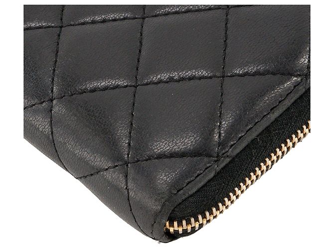 CHANEL - Portafoglio lungo Classique/Timeless in pelle liscia nera Nero - vista 6