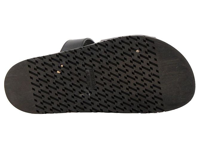 HERMÈS - Sandali Chypre Hermès in pelle liscia nera (T36) Nero - vista 3
