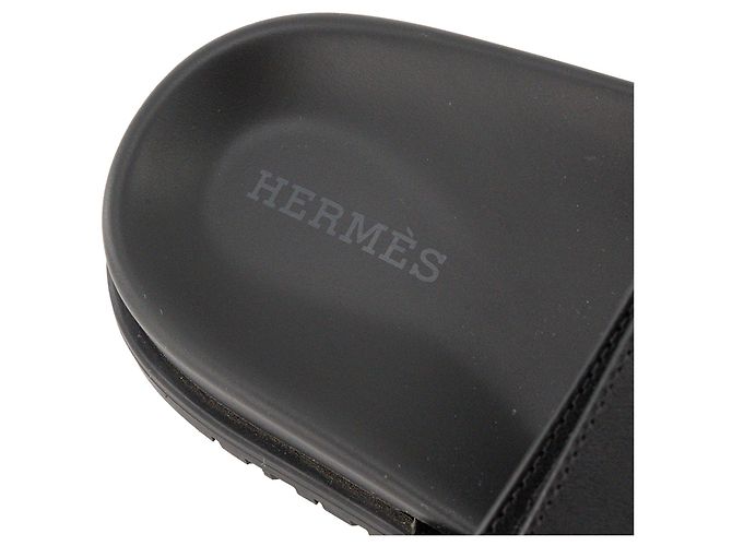 HERMÈS - Sandali Chypre Hermès in pelle liscia nera (T36) Nero - vista 6