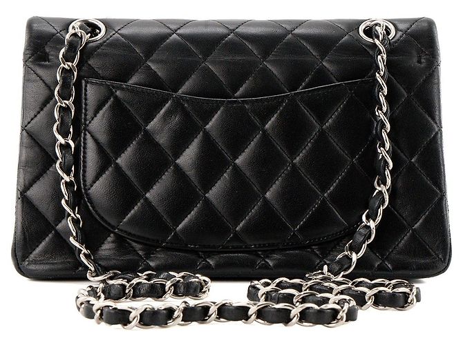 CHANEL - Borsa a tracolla Classique/Timeless 11.13 Small Chanel in pelle liscia nera Nero - vista 3