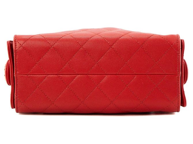 CHANEL - Borsa a tracolla Chanel 25 mini in pelle caviar rossa Rosso - vista 4