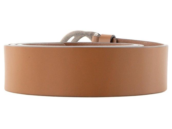 GUCCI - Cinturón Interlocking Gucci de piel lisa marrón (T90) Castaño - vista 3