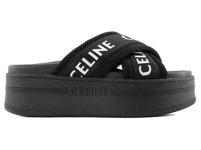 Céline CELINE - Sandali Celine in tela nera (T39) Nero - vista 2