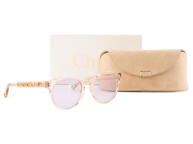 CHLOÉ - Occhiali da sole Chloé in acetato rosa pallido e metallo dorato - vista 6