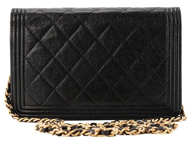 CHANEL - Borsa a tracolla Wallet On Chain Boy Chanel in pelle caviar nera Nero - vista 3