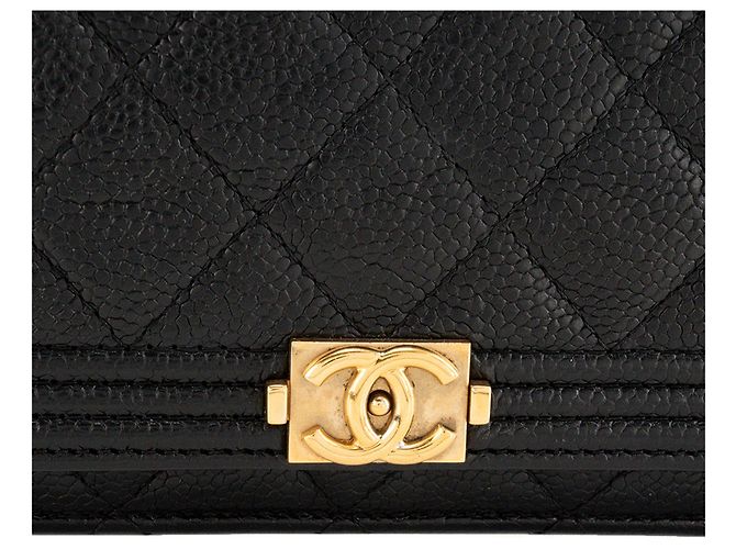 CHANEL - Borsa a tracolla Wallet On Chain Boy Chanel in pelle caviar nera Nero - vista 5